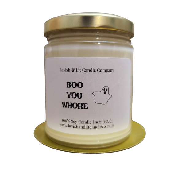 Boo you Whore- Halloween Candle